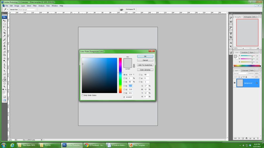 Selecting background color